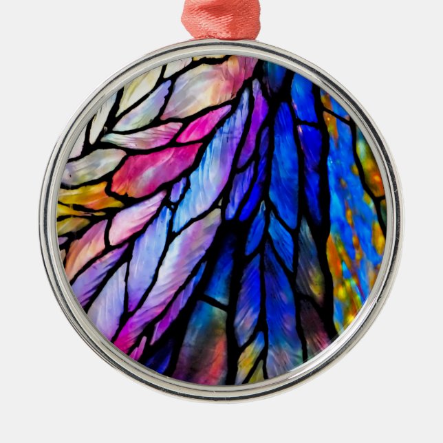 Stained Glass, Tiffany - Style,  Metal Ornament (Front)