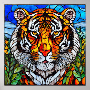 🐅 Stained Glass Tiger Art Gift For Home Decor ✨