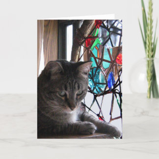 Stained Glass TIger Holiday Card