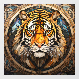 Stained Glass Tiger Window Cling
