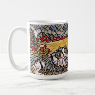 Stained glass twin cats beautiful coffee mug