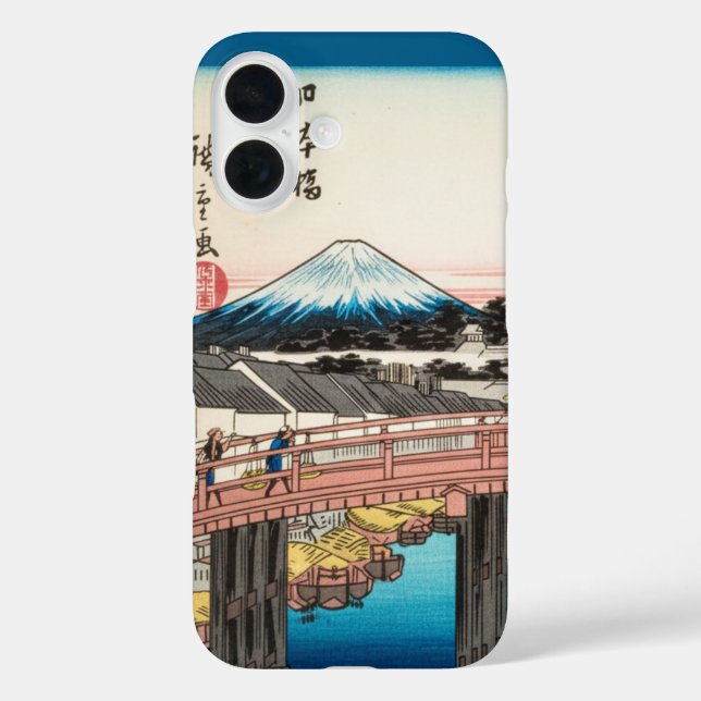 Stained Glass Ukiyo-e: Mount Fuji & Nihonbashi Bri Case-Mate iPhone Case (Back)