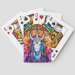 Stained Glass Unicorn Playing Cards