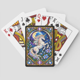 Stained Glass Unicorn Playing Cards
