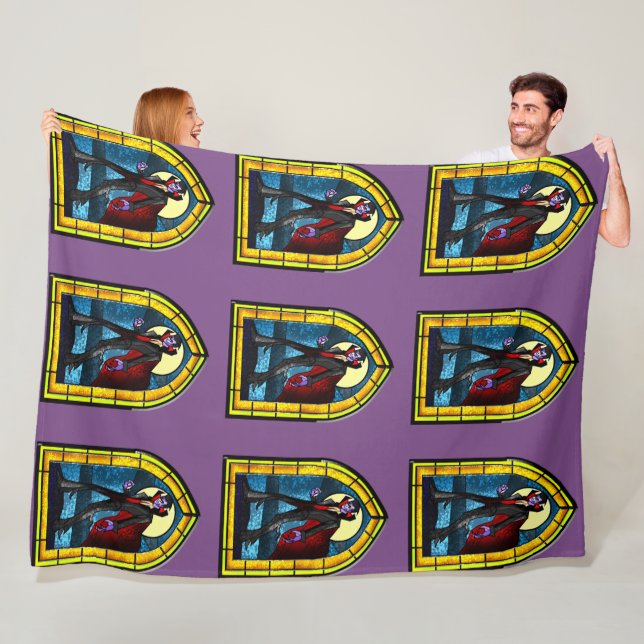 Stained Glass Vampire Fleece Blanket (In Situ)