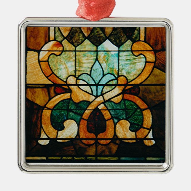 Stained Glass Vine Metal Ornament (Front)