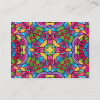 Stained Glass Vintage Purple Kaleidoscope Business Card
