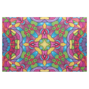 Stained Glass Vintage Purple Kaleidoscope Fabric