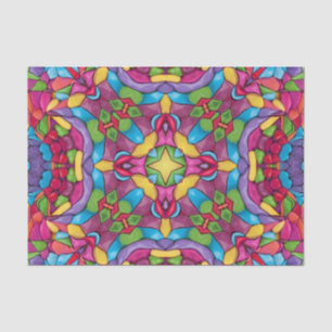 Stained Glass Vintage Purple Kaleidoscope Tissue Paper