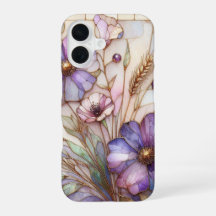 Stained glass violet flower