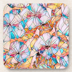 Stained Glass Violets Coaster