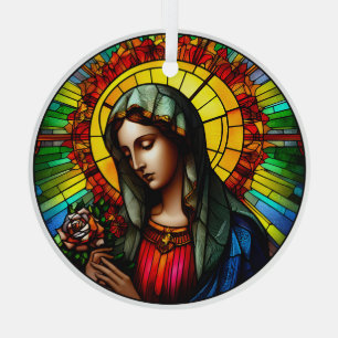 Stained Glass Virgin Mary Ornament
