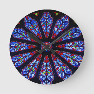 Stained glass wall clock