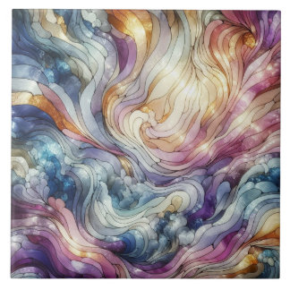 Stained glass wave tile