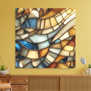 Stained Glass Waves Canvas Print
