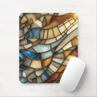 Stained Glass Waves Mouse Pad