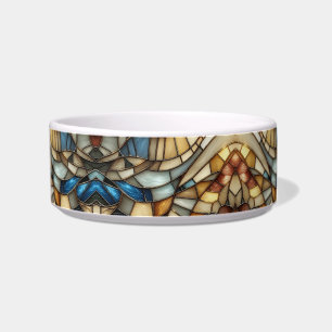 Stained Glass Waves Pet Bowl