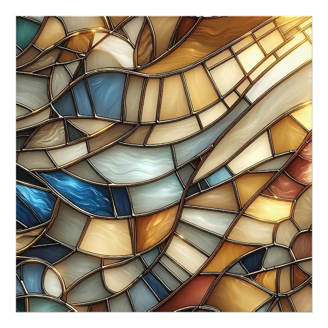 Stained Glass Waves Photo Print (Front)