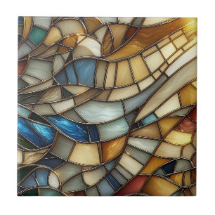 Stained Glass Waves Tile