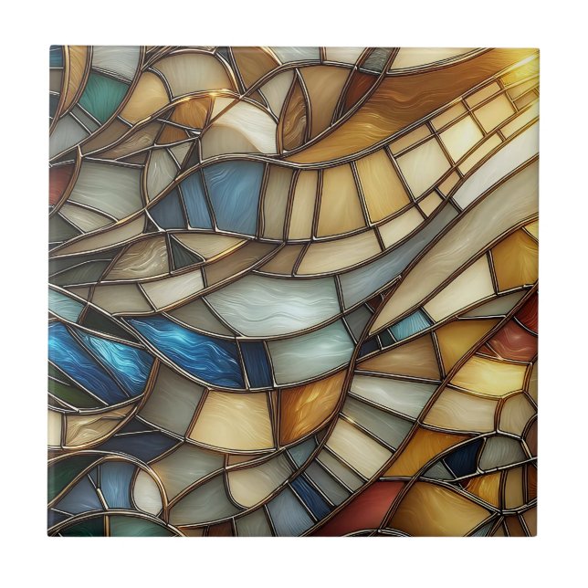 Stained Glass Waves Tile (Front)