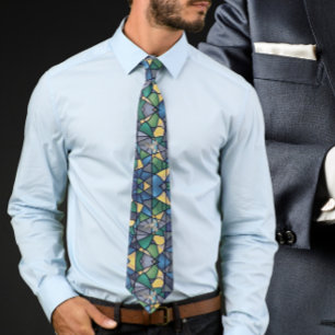 Stained glass wiith holy spirirt dove neck tie
