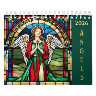Stained Glass Window 2026 Personalized Angel Calendar