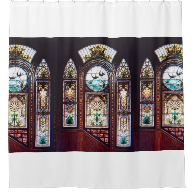 STAINED GLASS WINDOW 3 SHOWER CURTAIN (Front)