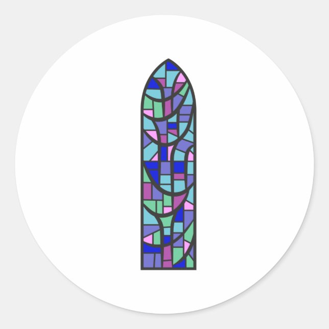 Stained Glass Window Bookmark Classic Round Sticker (Front)
