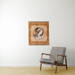 Stained glass window by Alphonse Mucha Tapestry