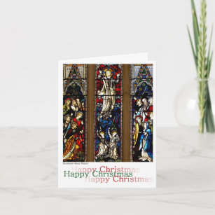 Stained Glass Window Christmas Holiday Card