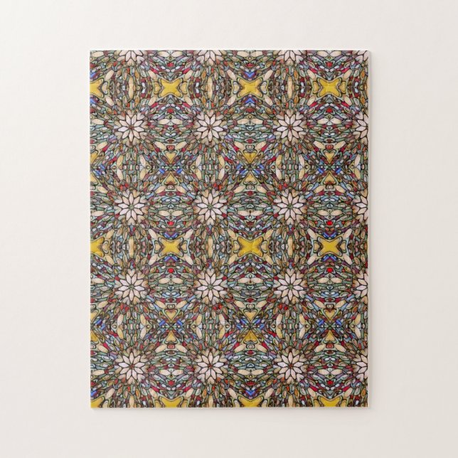 Stained glass window colourful mosaic  jigsaw puzzle (Vertical)