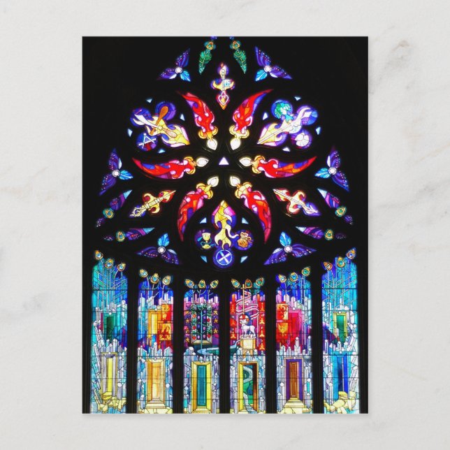 Stained Glass Window in Scotland Postcard (Front)