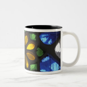 Stained glass window inside the National Two-Tone Coffee Mug