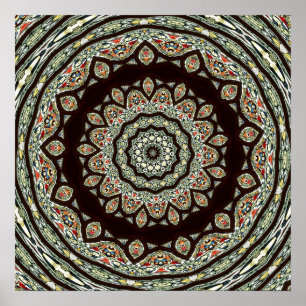 Stained Glass Window Kaleidoscope 13 Poster