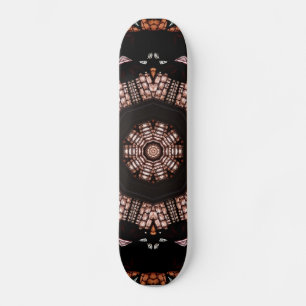 Stained Glass Window Kaleidoscope 14 Skateboard