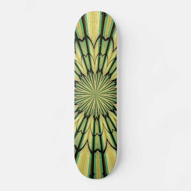 Stained Glass Window Kaleidoscope 20 Skateboard (Front)