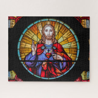 Stained Glass Window of Jesus Jigsaw Puzzle