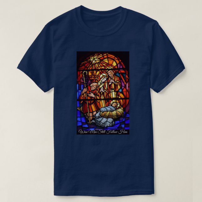 Stained Glass Window Pretty Christmas Gift T-Shirt (Design Front)