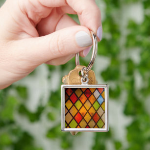 Stained Glass Window Rainbow Colours  Keychain