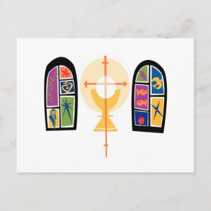 Stained Glass Window Save The Dates Postcards
