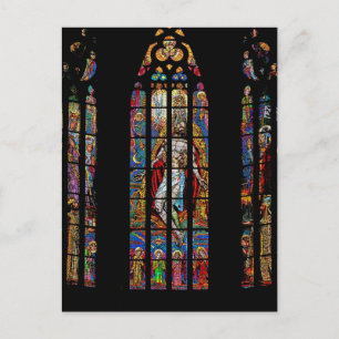 Stained Glass Window, St Vitus's Cathedral,Prague Postcard