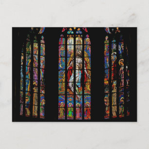 Stained Glass Window, St Vitus's Cathedral,Prague Postcard