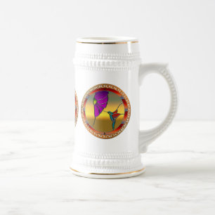Stained Glass Window Turquoise Hummingbird Beer Stein