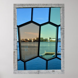 Stained Glass Window View Poster