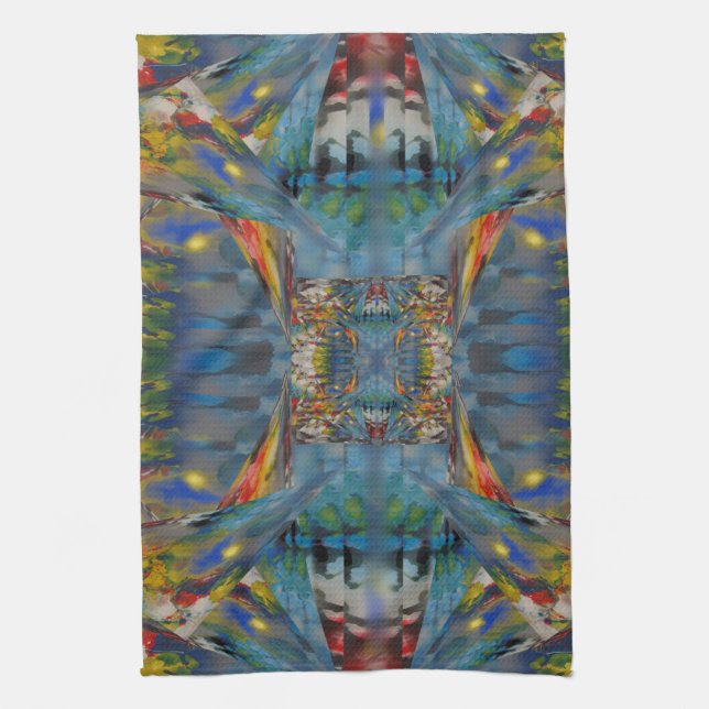 Stained Glass Windows Abstract Kitchen Towel (Vertical)