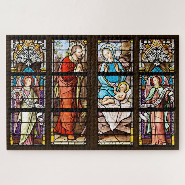 Stained glass windows depicting the Holy Nativity, Jigsaw Puzzle (Horizontal)