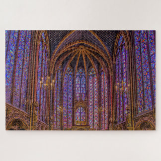 Stained glass windows in Sainte-Chapelle in Paris Jigsaw Puzzle