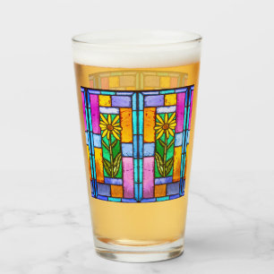 Stained Glass Yellow Daisy
