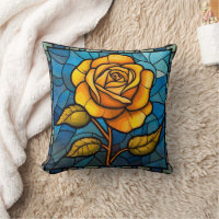 Stained Glass Yellow Rose