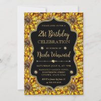 Stained Glass Yellow Sunflowers 21st Birthday
